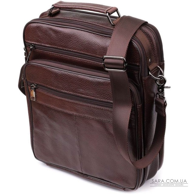 Сумка мужская с ручкой для переноса в руке из натуральной кожи Vintage 23030 Коричневый Сумка мужская с ручкой для переноса в руке из натуральной кожи Vintage 23030 Коричневый
