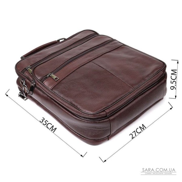 Сумка мужская с ручкой для переноса в руке из натуральной кожи Vintage 23030 Коричневый Сумка мужская с ручкой для переноса в руке из натуральной кожи Vintage 23030 Коричневый
