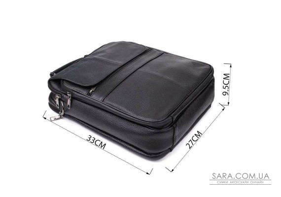 Чоловіча сумка з ручкою для перенесення в руці з натуральної шкіри Vintage 23026 Чорний Чоловіча сумка з ручкою для перенесення в руці з натуральної шкіри Vintage 23026 Чорний