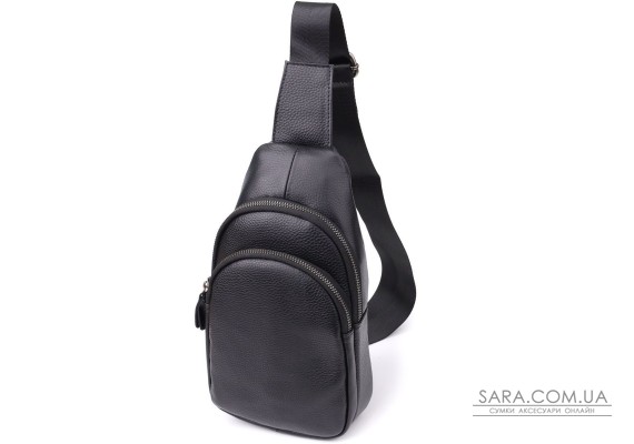Чоловіча сумка через плече з натуральної шкіри Vintage 23032 Чорний Чоловіча сумка через плече з натуральної шкіри Vintage 23032 Чорний