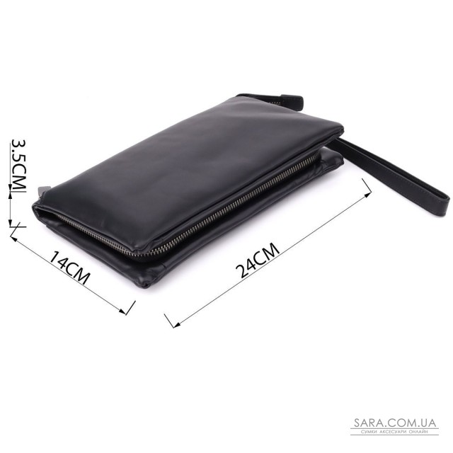 Мужской клатч из натуральной кожи Vintage 23035 Черный Мужской клатч из натуральной кожи Vintage 23035 Черный