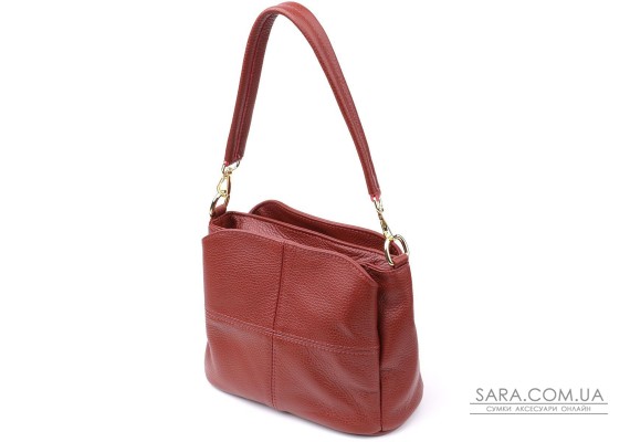 Жіноча шкіряна сумка з трьома секціями Vintage 22981 Червоний