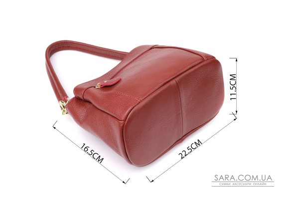 Жіноча шкіряна сумка з трьома секціями Vintage 22981 Червоний