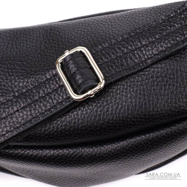 Відмінна сумка бананка із зернистої натуральної шкіри Shvigel 23145 Чорний Відмінна сумка бананка із зернистої натуральної шкіри Shvigel 23145 Чорний