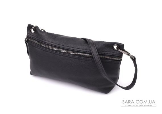 Модна жіноча сумка на плече з натуральної шкіри Vintage 23004 Чорний