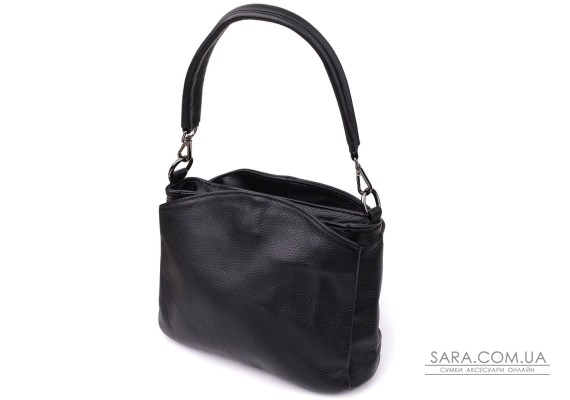 Сумка на плече з натуральної шкіри Vintage 23007 Чорний