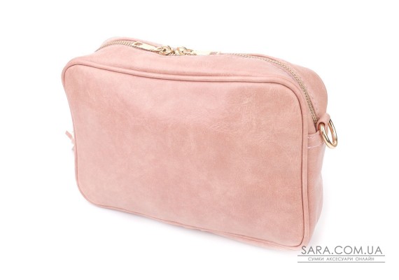 Жіноча сумка з плюшевою вставкою на лицьовій стороні з екошкіри Vintage sale_15133 Рожевий