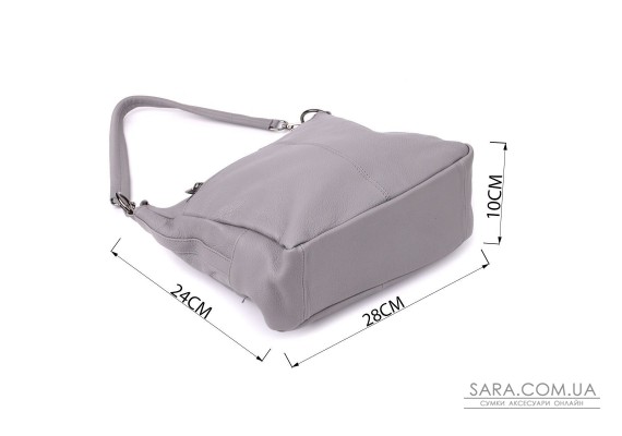 Жіноча сумка з двома ремінцями із натуральної шкіри Vintage 23054 Сірий