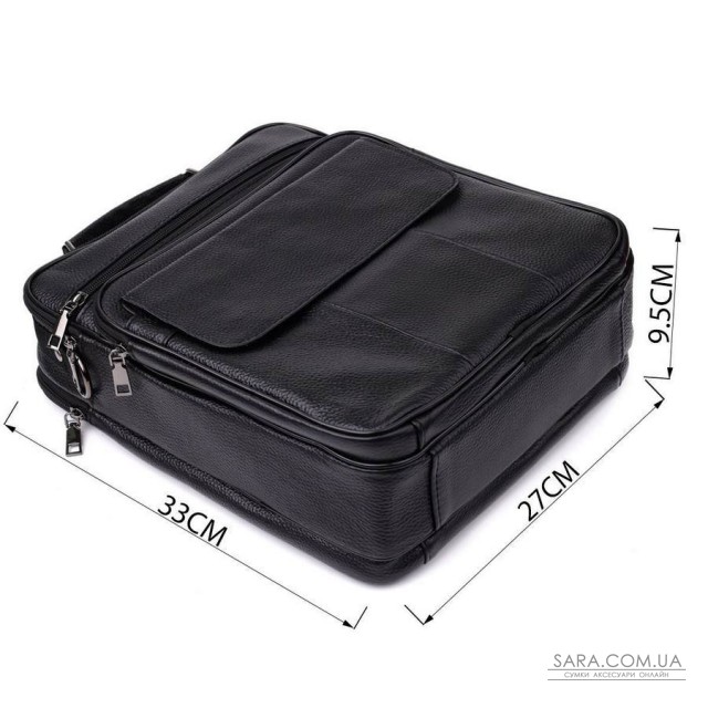 Вместительная мужская сумка с ручкой для переноса в руке из натуральной кожи Vintage 23023 Черный Вместительная мужская сумка с ручкой для переноса в руке из натуральной кожи Vintage 23023 Черный