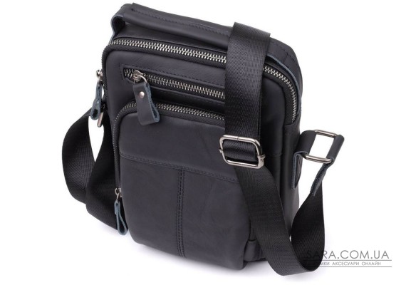 Ділова чоловіча сумка з натуральної шкіри Vintage 23036 Чорний Ділова чоловіча сумка з натуральної шкіри Vintage 23036 Чорний