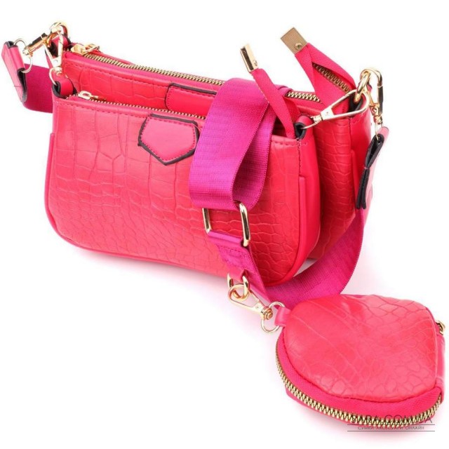 Жіночий зручний подвійний клатч із екошкіри Vintage sale_15136 Рожевий Жіночий зручний подвійний клатч із екошкіри Vintage sale_15136 Рожевий