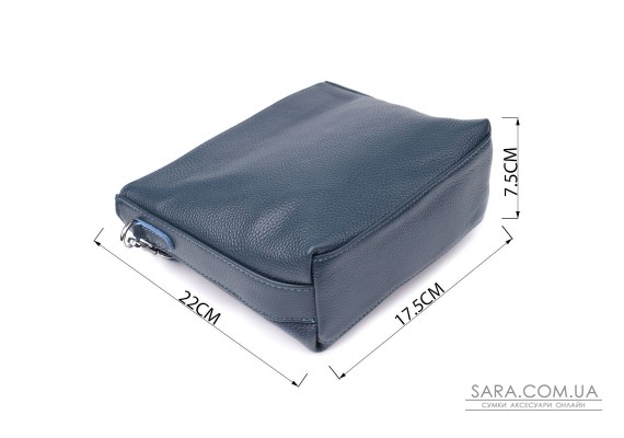 Повсякденна сумка жіноча на плече з натуральної шкіри Vintage 22911 Блакитний
