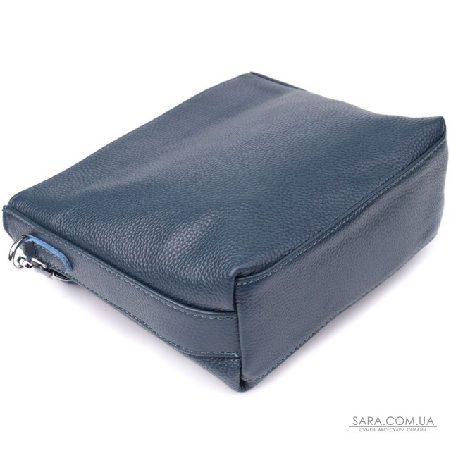 Повсякденна сумка жіноча на плече з натуральної шкіри Vintage 22911 Блакитний Повсякденна сумка жіноча на плече з натуральної шкіри Vintage 22911 Блакитний