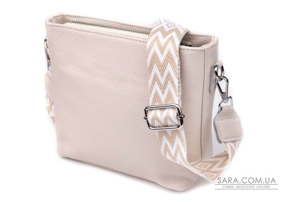 Повсякденна плечова сумка з натуральної шкіри Vintage 22915 Білий