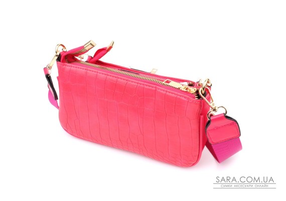 Жіночий зручний подвійний клатч із екошкіри Vintage sale_15136 Рожевий