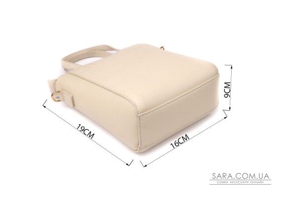 Сумка для жінок із натуральної шкіри з модним трапецієподібним кроєм Vintage 22917 Білий