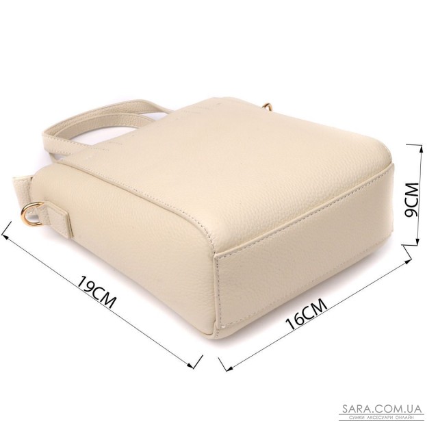 Сумка для жінок із натуральної шкіри з модним трапецієподібним кроєм Vintage 22917 Білий Сумка для жінок із натуральної шкіри з модним трапецієподібним кроєм Vintage 22917 Білий