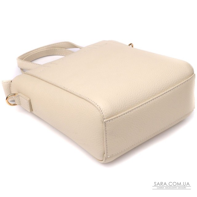 Сумка для жінок із натуральної шкіри з модним трапецієподібним кроєм Vintage 22917 Білий Сумка для жінок із натуральної шкіри з модним трапецієподібним кроєм Vintage 22917 Білий