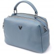 Сумка жіноча з двома секціями з натуральної шкіри Vintage 22920 Блакитний