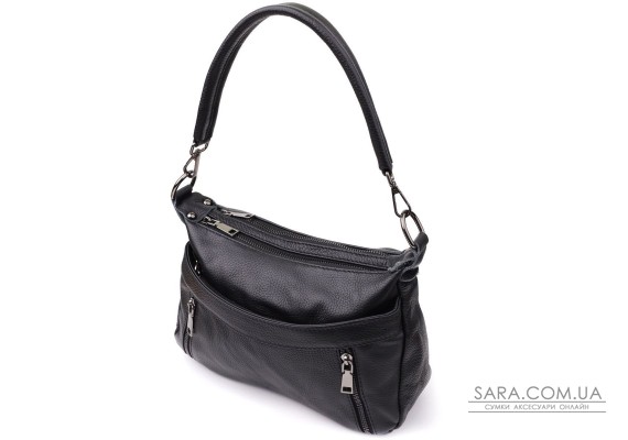 Жіноча сумка з натуральної шкіри Vintage 23011 Чорний