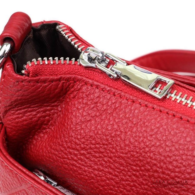 Жіноча шкіряна сумка з двома зручними ремінцями Vintage 22927 Червоний Жіноча шкіряна сумка з двома зручними ремінцями Vintage 22927 Червоний