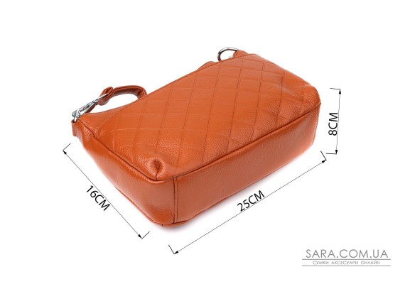 Жіноча сумка з натуральної шкіри з двома ремінцями Vintage 22929 Рудий