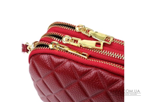 Сумка на три отделения для женщин из натуральной кожи Vintage 22889 Бордовый