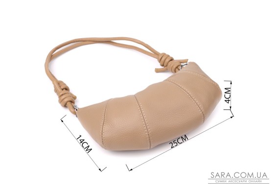 Женская полукруглая сумка из натуральной кожи Vintage 22933 Бежевый