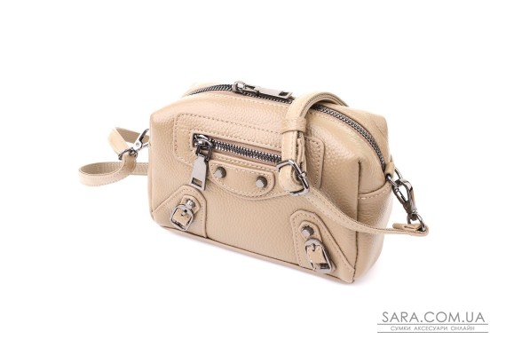 Компактная сумка для женщин из натуральной кожи Vintage 22924 Бежевый
