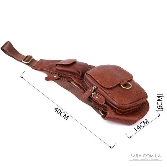 Мужская сумка через плечо из натуральной кожи Vintage 22960 Коричневый Мужская сумка через плечо из натуральной кожи Vintage 22960 Коричневый