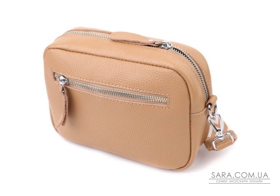 Жіноча сумка крос-боді з натуральної шкіри Vintage sale_15139 Бежевий