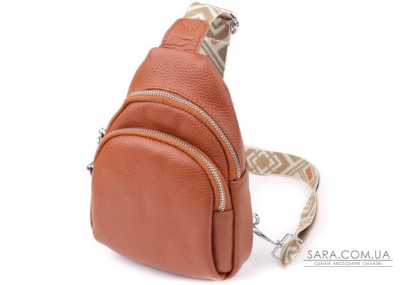 Женская кожаная сумка слинг Vintage 22938 Коричневый