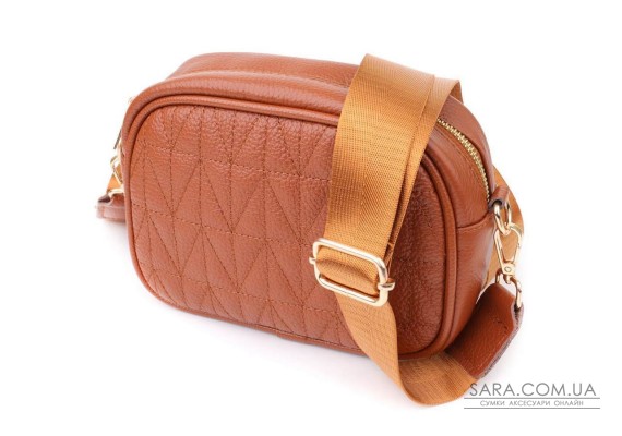 Стеганая сумка для женщин из натуральной кожи Vintage 22899 Рыжий