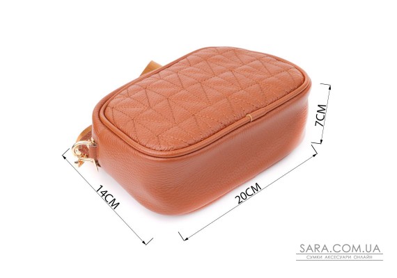 Стеганая сумка для женщин из натуральной кожи Vintage 22899 Рыжий