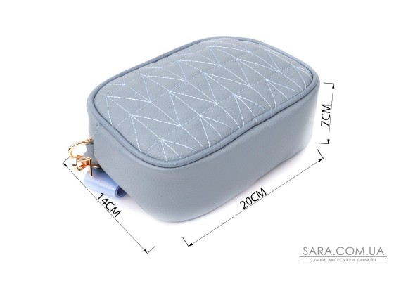 Женская сумка на каждый день из натуральной кожи Vintage 22902 Серо-голубой