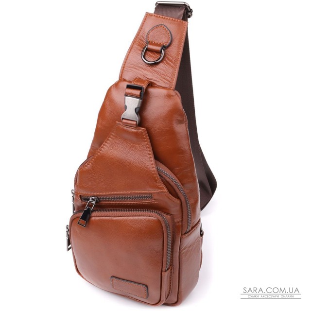 Чоловіча сумка через плече з натуральної шкіри Vintage 23049 Рудий Чоловіча сумка через плече з натуральної шкіри Vintage 23049 Рудий
