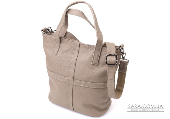 Женская сумка с ручками из натуральной кожи Vintage 22996 Серый
