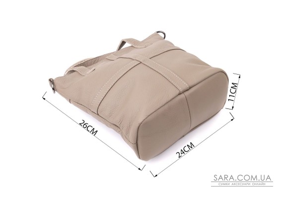 Женская сумка с ручками из натуральной кожи Vintage 22996 Серый