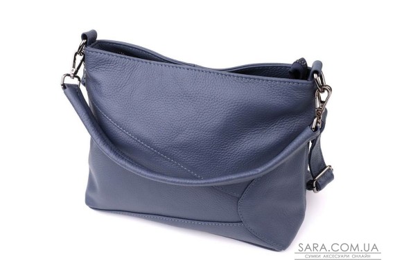 Женская сумка на два отделения из натуральной кожи Vintage 23016 Синий
