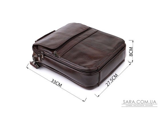 Ділова чоловіча сумка з натуральної шкіри Vintage 23027 Коричневий Ділова чоловіча сумка з натуральної шкіри Vintage 23027 Коричневий
