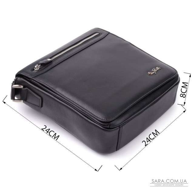 Чоловіча сумка через плече з м'якої натуральної шкіри Tony Perotti 20845_1 (9207-24 nero) Чорний Чоловіча сумка через плече з м'якої натуральної шкіри Tony Perotti 20845_1 (9207-24 nero) Чорний