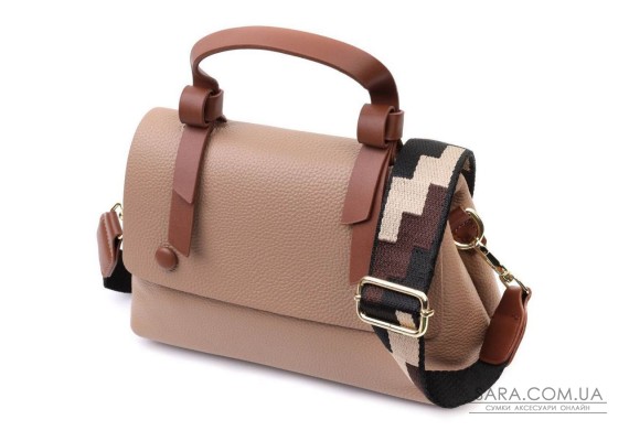 Деловая сумка для женщин с короткой ручкой из натуральной кожи Vintage 22668 Коричневая