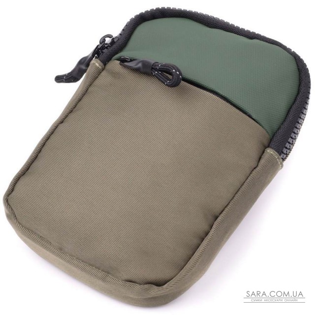 Небольшая слинг сумка для путешествий из качественного текстиля Vintage 22871 Зеленый Небольшая слинг сумка для путешествий из качественного текстиля Vintage 22871 Зеленый