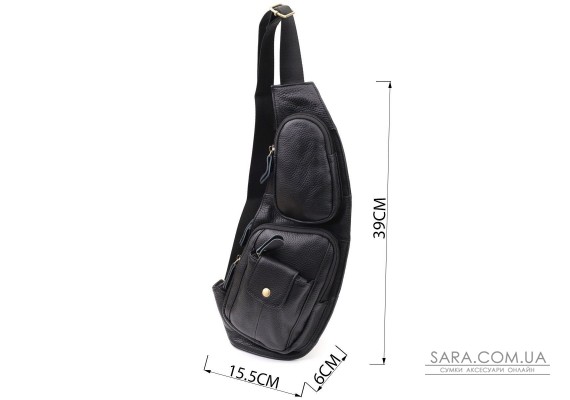 Чоловіча сумка з великою кількістю кишень із натуральної шкіри Vintage 22961 Чорний Чоловіча сумка з великою кількістю кишень із натуральної шкіри Vintage 22961 Чорний