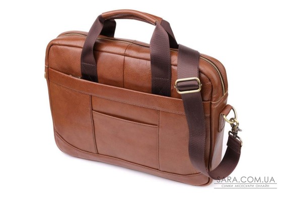 Чоловічий діловий портфель з натуральної шкіри Vintage 23038 Коричневий