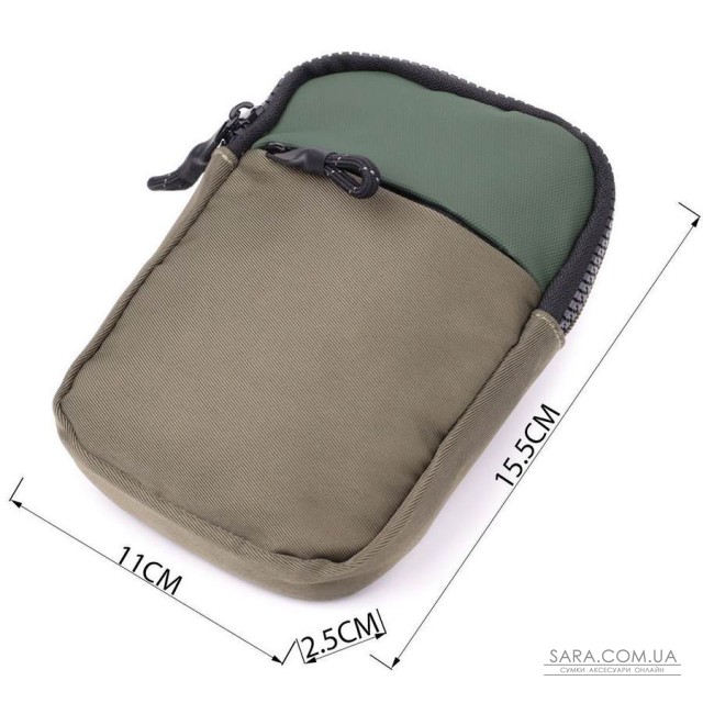 Небольшая слинг сумка для путешествий из качественного текстиля Vintage 22871 Зеленый Небольшая слинг сумка для путешествий из качественного текстиля Vintage 22871 Зеленый