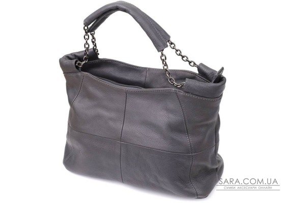 Повседневная сумка для женщин из натуральной кожи Vintage 22989 Серый