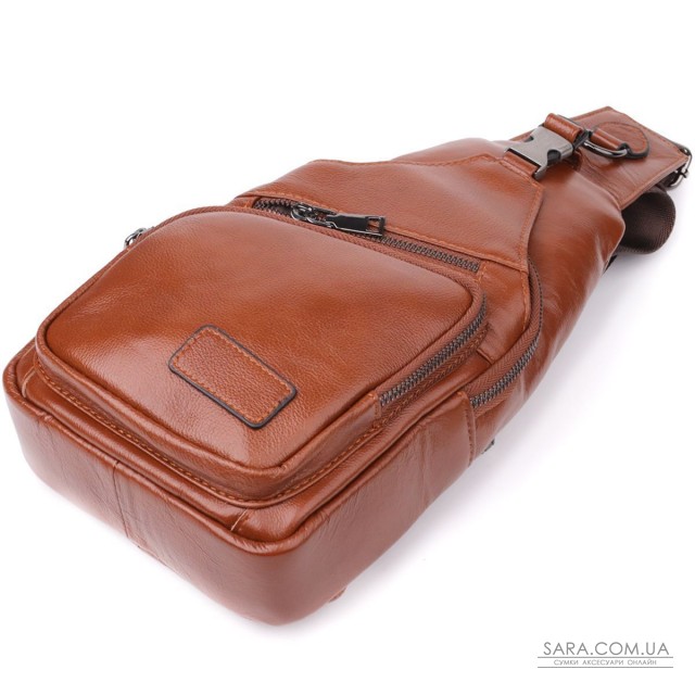 Чоловіча сумка через плече з натуральної шкіри Vintage 23049 Рудий Чоловіча сумка через плече з натуральної шкіри Vintage 23049 Рудий
