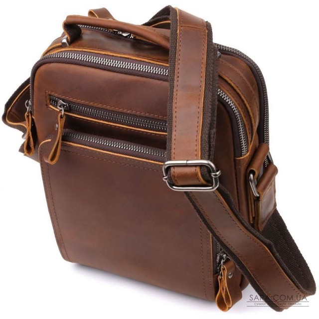 Мужская деловая сумка с ручкой для переноса в руке из натуральной кожи Vintage 23033 Коричневый Мужская деловая сумка с ручкой для переноса в руке из натуральной кожи Vintage 23033 Коричневый