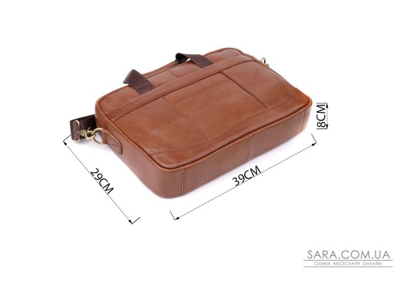 Чоловічий діловий портфель з натуральної шкіри Vintage 23038 Коричневий